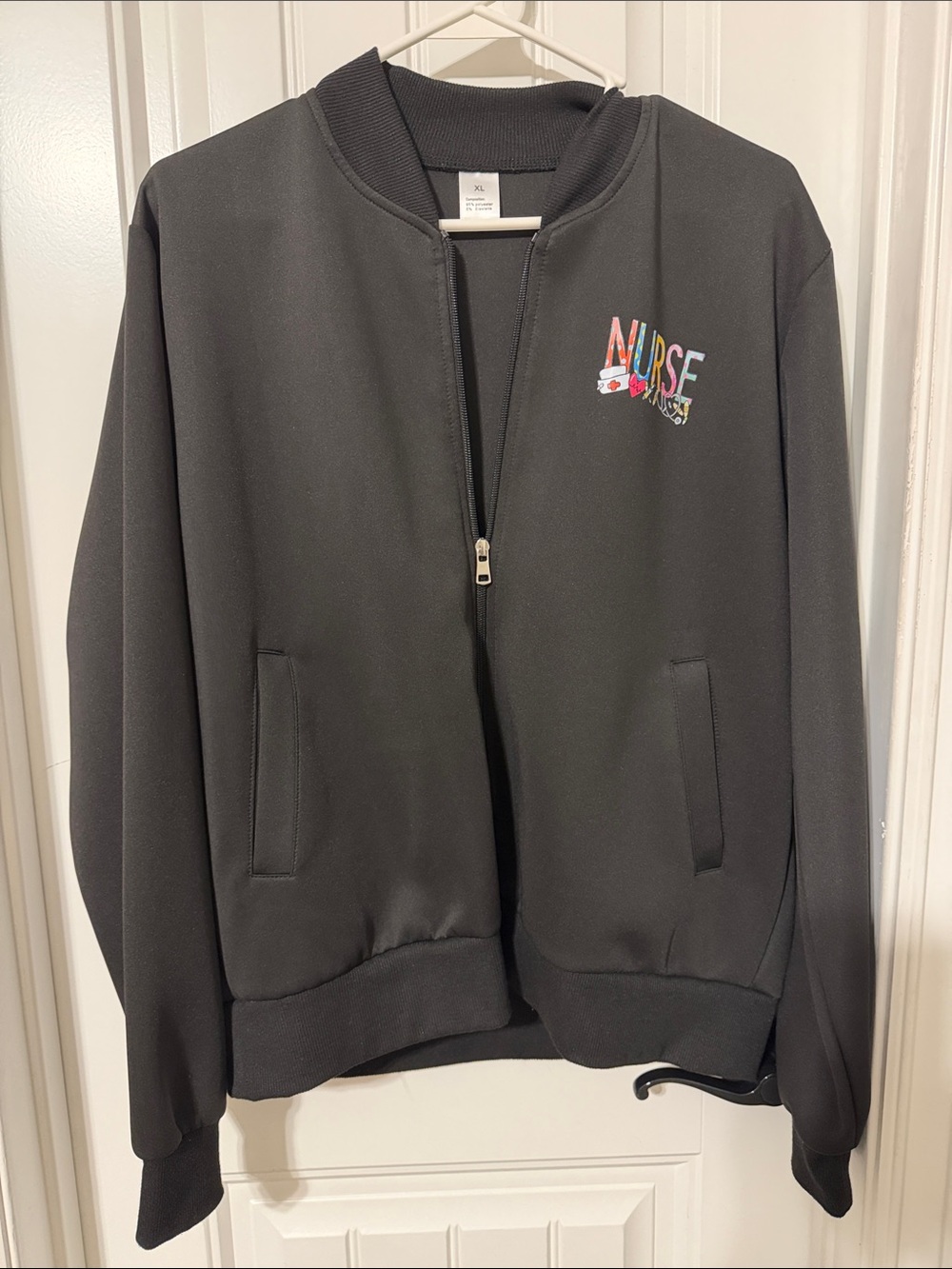 Nurse Embroidered Kids Black Jacket